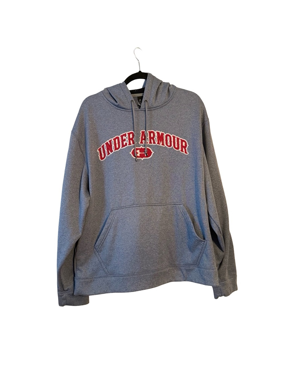Under Armour Gray Hoodie with Red Chest Logo